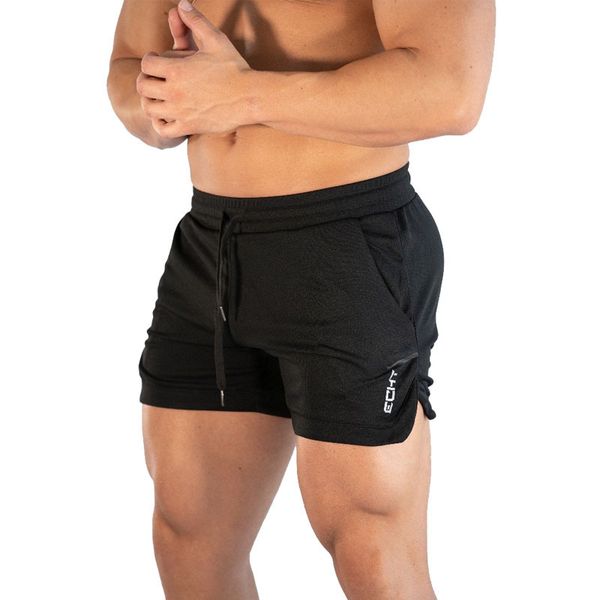 

running shorts men pure color gym workout shorts traning sport fitness athletic quick crossfit jogging sport gym men, Black;blue