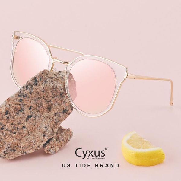 

cyxus fashion cat eye sunglasses women retro transparent frame brand sun glasses -1713 cyxus fashion ljrfa