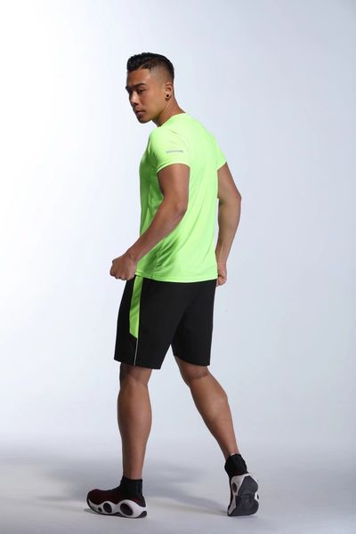 

bodybuilding short sleeve man loose speed do clothes motion run t shirt close basketball training bodybuilding serve jacket clothes, Gray;blue