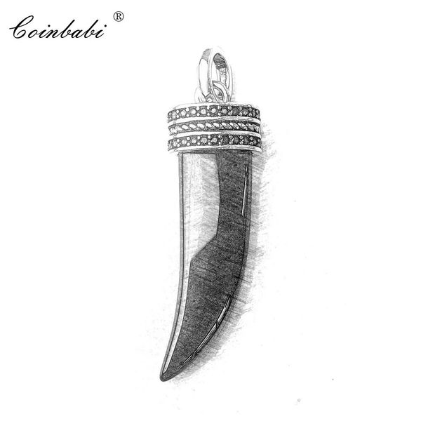 

pendant tiger's tooth 925 sterling silver for women & men key chains gift thomas style cross pendant fit link necklace