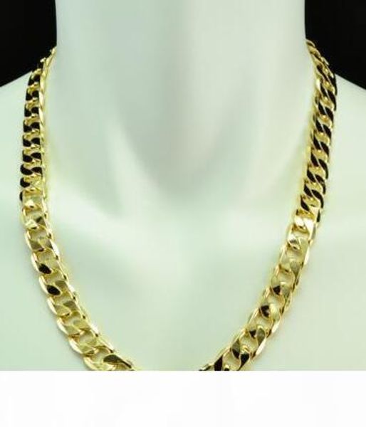 

mens heavy 14k yellow gold filled кубинское link цепное, Silver