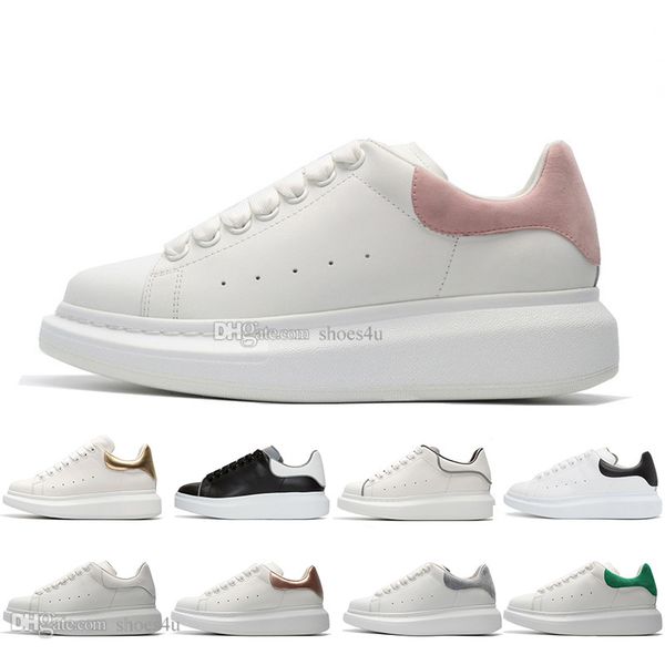 

2019 luxury fashion designer men women shoes sneakers leather velvet black white red flat casual shoes platform trainers 5-11