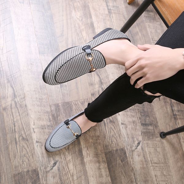 

2019 new men's shoes doudou shoes men's driving a pedal tide men, Black