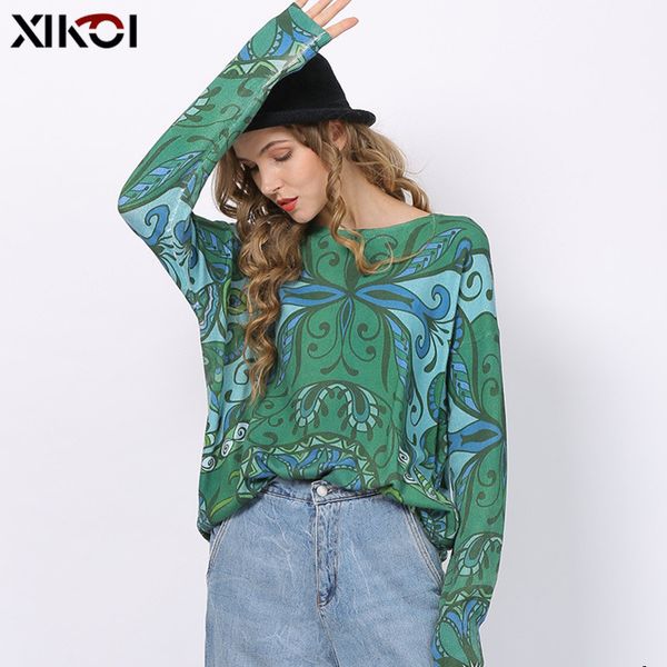 

womens designer xikoi sweater autumn totem print pullover bohemian sweater tu4dtu4, Black;brown