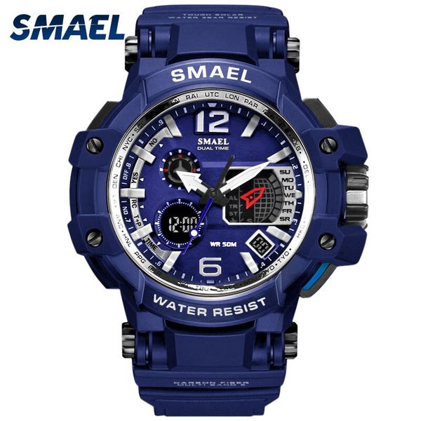 

cool blue sport watches big dial led digital watch resistant 30m waterproof relogios masculino montre homme men giftws1509, Slivery;brown
