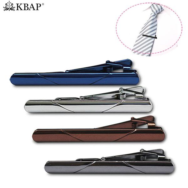 

kbap mens metal tie bar clip gentleman tie clasp pin wedding business neck decoration accessories black burgundy blue, Silver;golden