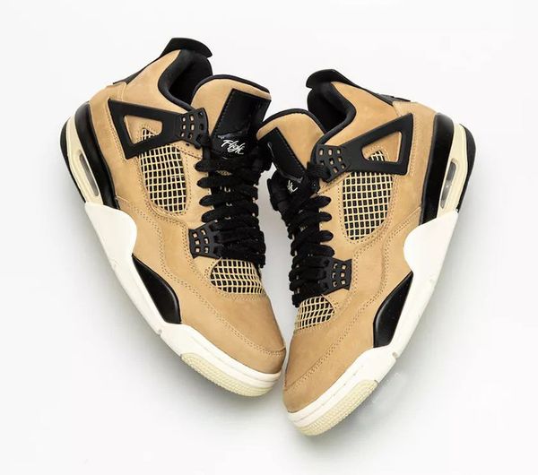 

2019 with Box Mens Basketball Shoes Sneakers 4S Mushroom Brand AQ9129-200 Designer Sports Shoes for Men Size US7.5-12