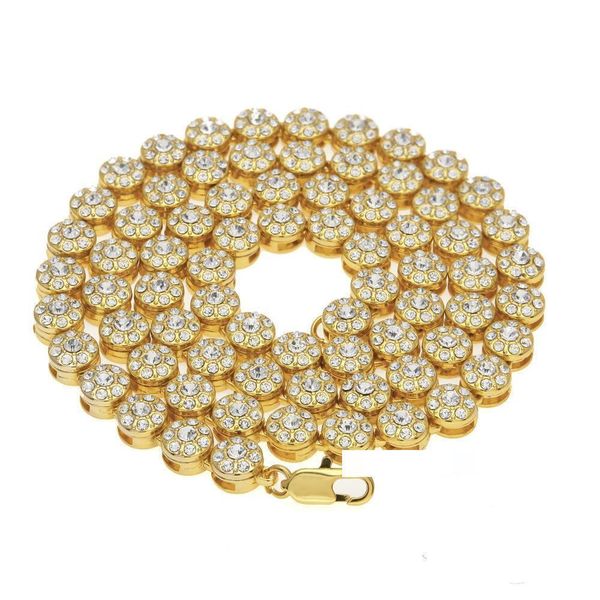 

iced out chains gold plated hip hop bling necklaces jewelry cz gold diamond luxury men diamond necklace chains, Silver