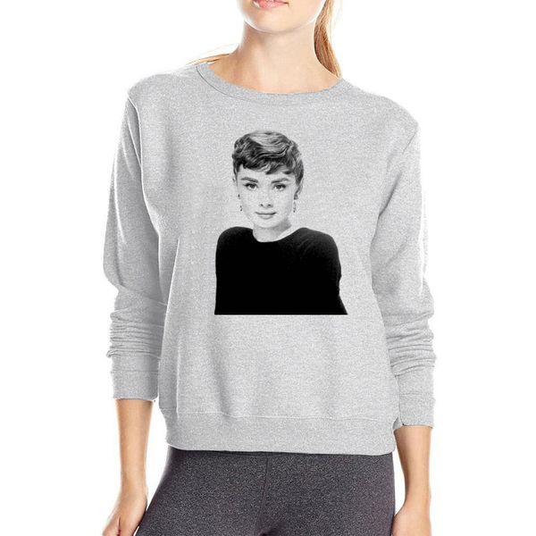 

beautiful women audrey hepburn printing hoodies trendy fashion streetwear cotton casual clothes oversized hoodie cool sweatshirt, Black