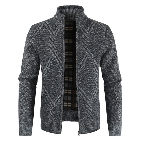 

tide tide winter sweater coat men casual fashion cardigan stand collar men sweater gray jacket homme, White;black
