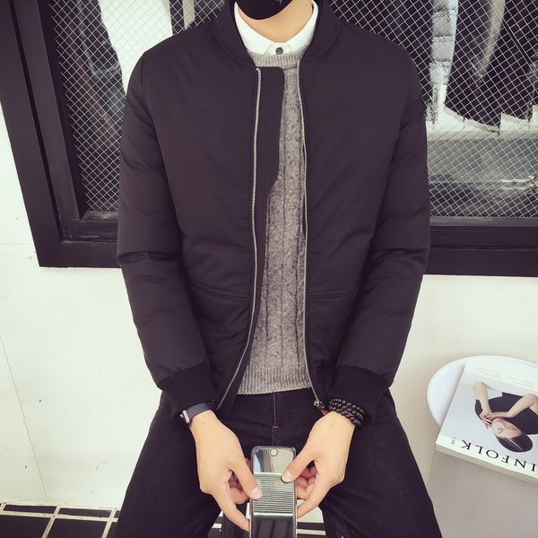 

men's fashion leisure handsome winter coat collar men, Black;brown