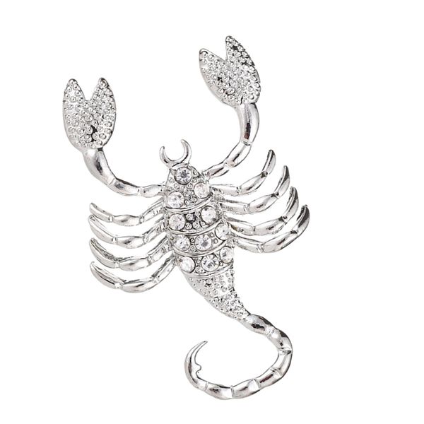 

clear rhinestone scorpion animal insect costume pin brooch jewelry badge, Gray