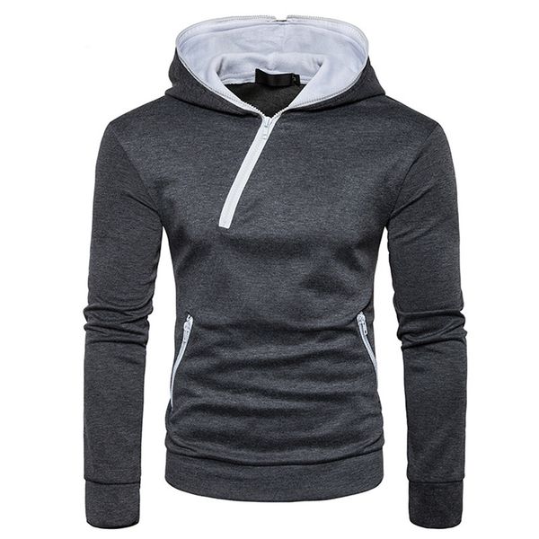 

men's winter sweatshirts brand new 2019 hoodies zipper sweatshirt man casual gym hooded outwear, Black