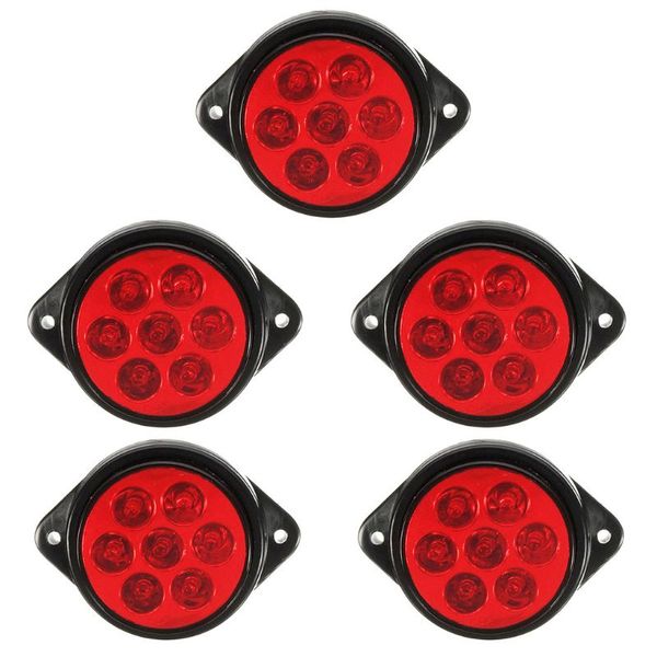 

5pcs car round side marker 10-30v lights 7leds truck lights round trailer lamp