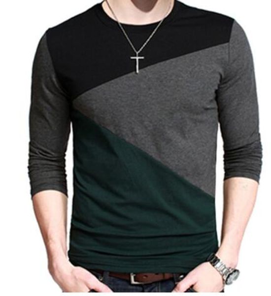

plus size mens autumn casual t -shirt fashion slim long sleeve v neck t shirt button decorating tees v-neck, White;black