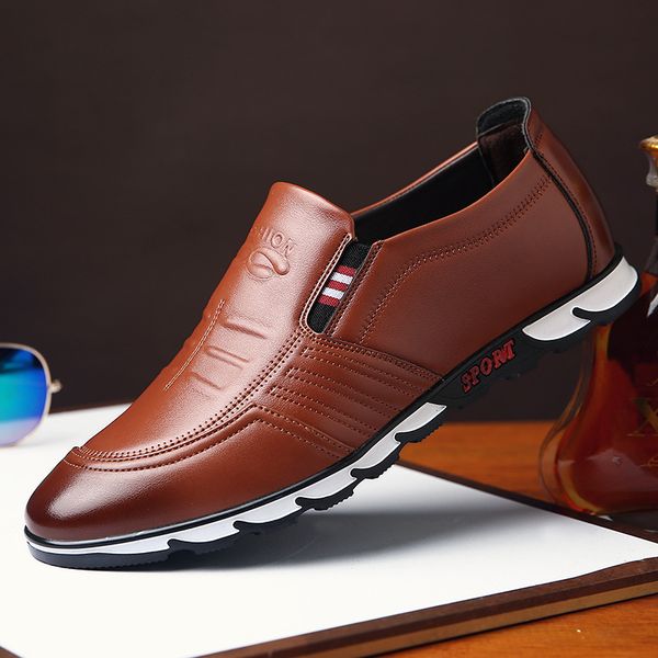

men loafer shoes soft slip-on moccasins sneakers male breathable driving shoes formal business sneakers men calzado hombr o6-77, Black