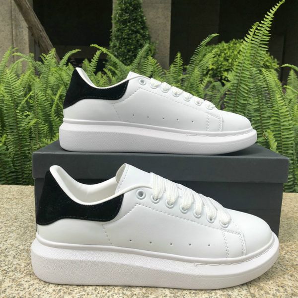 

2019 fashion men women shoes sneakers leather velvet black white red flat casual shoes platform trainers 5-11