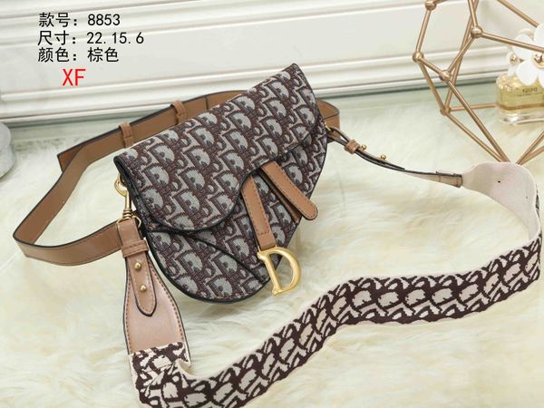 

2019 new de igner women handbag fa hion letter houlder bag genuine leather me enger clutch pur e luxury addle bag no box