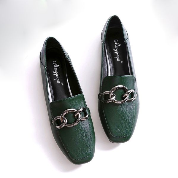 

shoes woman loafers flats metal decoration foldable shoes oxford slides comfortable sandals plus size black blackish green brown
