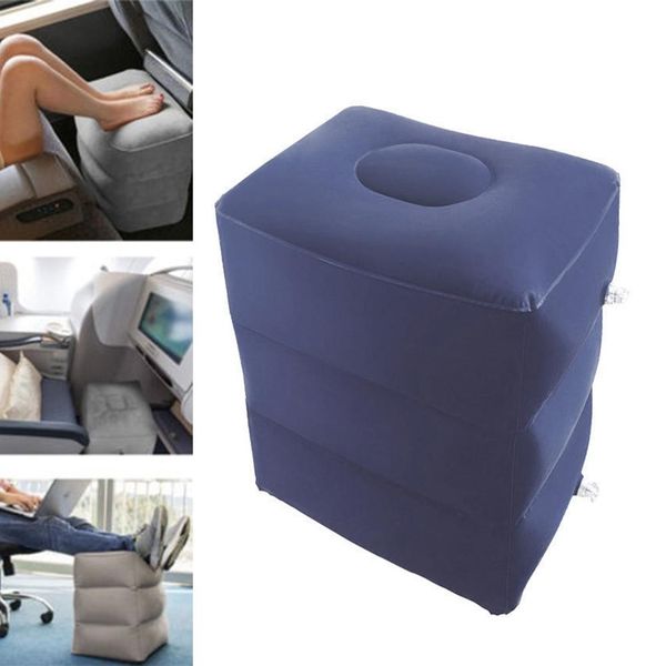 

3 layers inflatable footrest yoga pad travel air pillow cushion car airplane sleeping bed portable inflatable foot rest leg pad