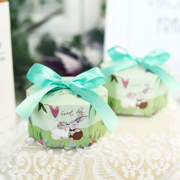 Green Paper Candy Boxes Baby Shower Favors Birthday Party Easter Gift Box With Ribbon For Diy Party Decor Guests Return Gift Unique Christmas Wrapping