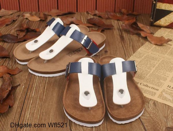 

summer men women couples sandals cork slippers shoes casual outdoor shoes flats buckle fashion beach shoes slides plus size 35-44, Black