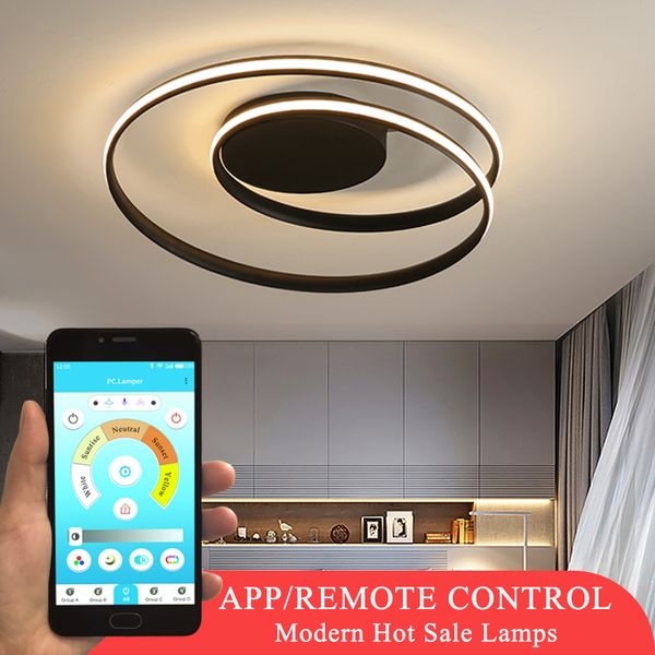 

modern chandelier for living room bedroom study room white black color surface mounted chandeliers deco ac85-265v