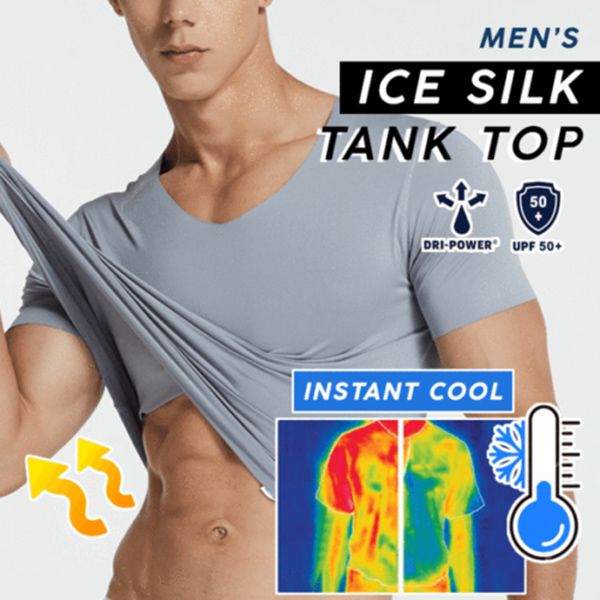 

2019 new men ice silk quick dry t-shirt short sleeve v neck solid color seamless breathable vn 68, Black;blue