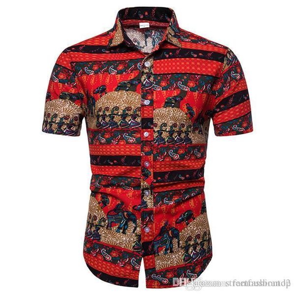 

летняя дизайнерская повседневная одежда с коротким рукавом деловой стиль повседневная одежда мужская рубашка с рисунком, White;black