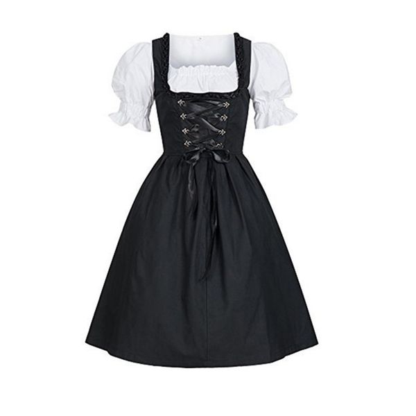 

halloween costumes beer girl costume maid wench germany bavarian short sleeve oktoberfest fancy dress dirndl for plus size, Black;red