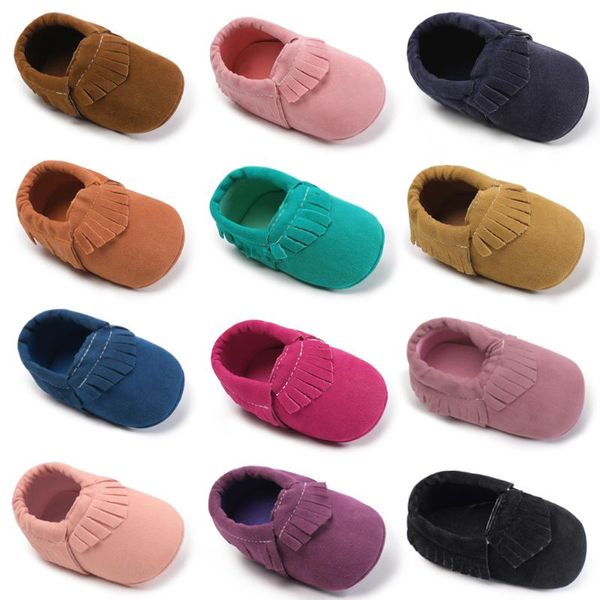 

детская обувь ребёнки мягкое дно замша мокасины мягкая moccs anti-slip новорожденный пинетки первый walkers 0-18 месяцев