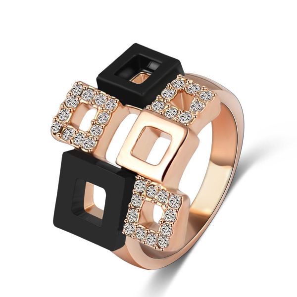 

lzeshine brand fashionable crystal rings unique real 18k gold plated austrian crystal swa element square ring ri-hq1114-c