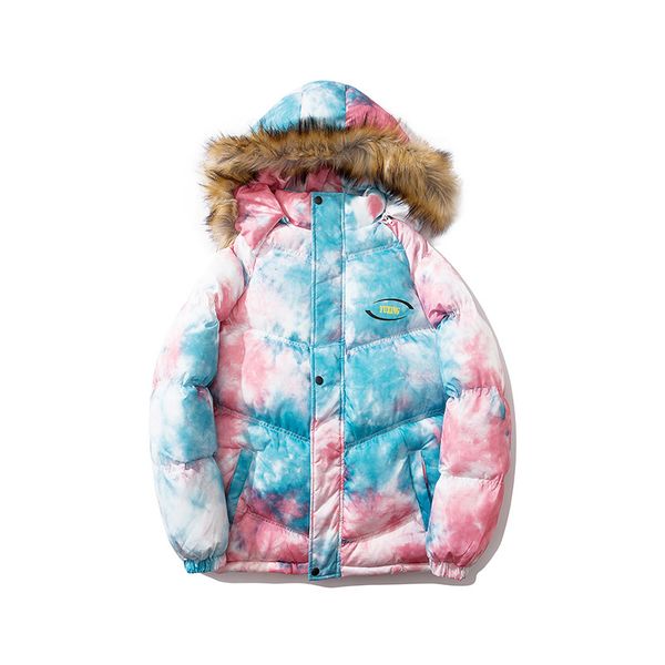 

seveyfan men's winter hip hop parkas fur collar jacket thicken warm hooded windbreaker coat for male r3152, Black