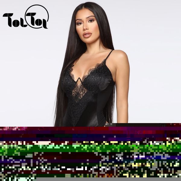 

2019 summer lace bodysuit women hollow out bodycon bodysuit jumpsuit overalls hollow out streetwear, Black;white