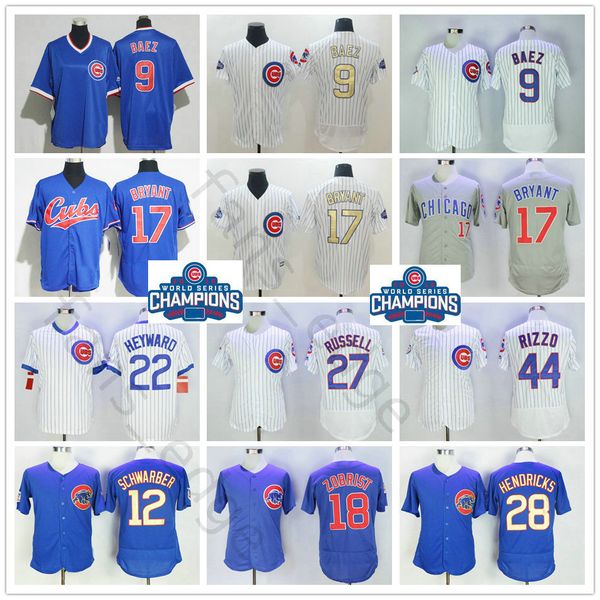 

Chicago cub 9 javier baez 12 kyle chwarber 17 kri bryant 18 ben zobri t ja on heyward 27 addi on ru ell 44 anthony rizzo ba eball jer ey