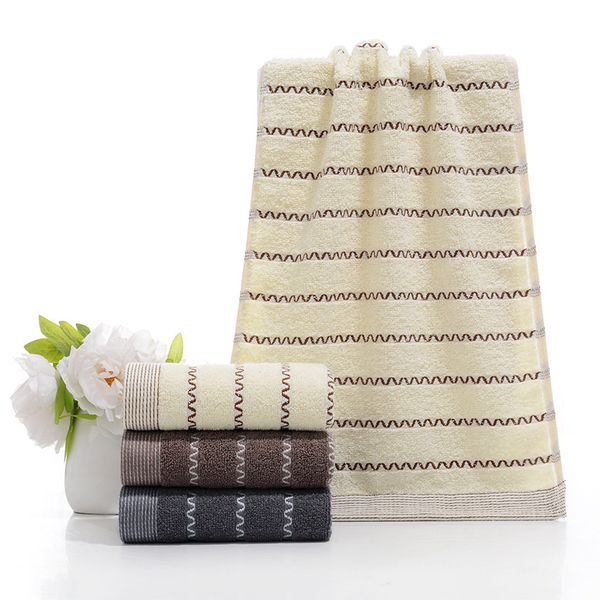 

1pc 34cm x 74cm 100% cotton towel water absorbent large thick bath towel bathroom hand face shower towels home l for adults