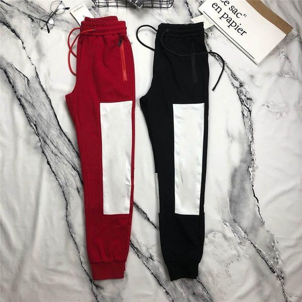 

2020 fashion mens designer jogger pants brand track pants casual jogger side letter drawstring pant men brand sport sweat pants, Black