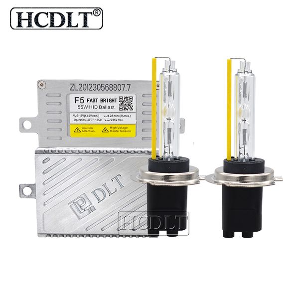 

hcdlt ac 12v 5500k fast bright 55w hid xenon conversion kit car light reactor dlt f5t ballast kit xenon h1 h3 h7 h11 hb3 hb4 d2h