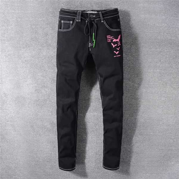 

2020 mens designer jeans ripped denim jeans male skinny slim fit pencil pants casual hip hop trousers with holes mens designer jeans, Blue