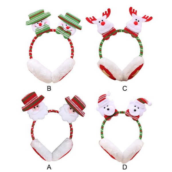 

christmas faux fur plush earmuffs children dress up christmas red big antler head buckle hairpin cartoon earmuffs axir