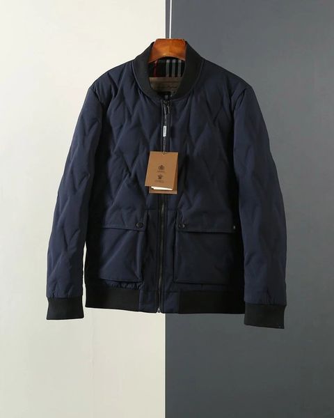 

bur men jacket british brand berry designer jacket basic luxury fabric diamond design down jacket trend mens winter jackets, Black;brown