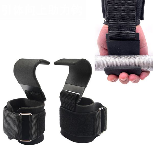 

2pcs weight lifting-hook hand-bar wrist straps glove weightlifting strength training gym fitness hook weight workout hook black