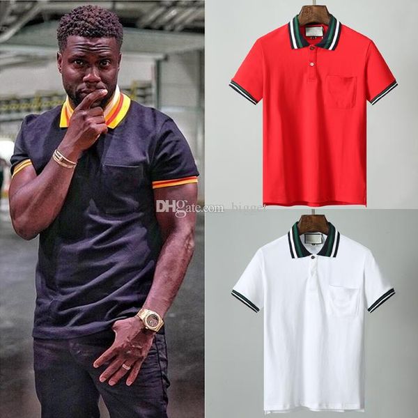 

3 цвета мужчины моды polular рубашки поло с нагрудным карманом короткими рукавами обрезка fit хлопок polos top male, White;black