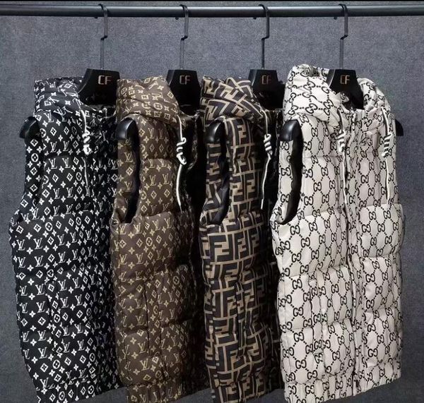 

2020 winter coat the same style of european cotton waistcoat bread wear loose cotton jacket outside the collar waistcoat men and women new, Black;white