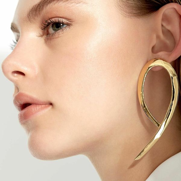 

2019 new brand design metal circle earrings minimalist generous creative earrings gifts for women, Silver