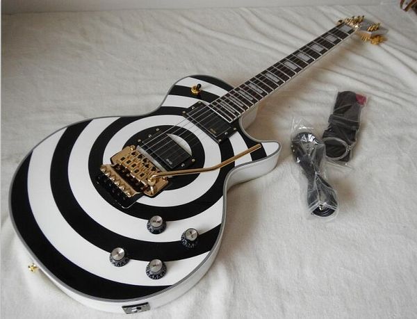 

new fdlp-3013 circle pattern color solid body with binding gold hardware with tremolo zakk lp electric guitar ,ing