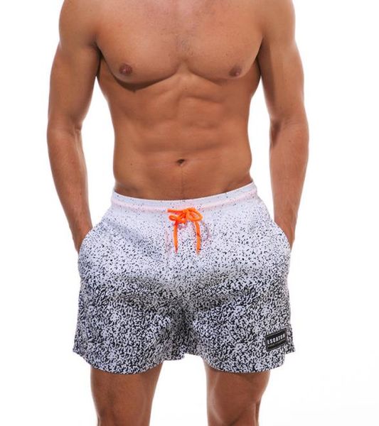 

men beach pants print four points sports breathable waterproof leisure beach swimming short surf pants 2019 new, White;black