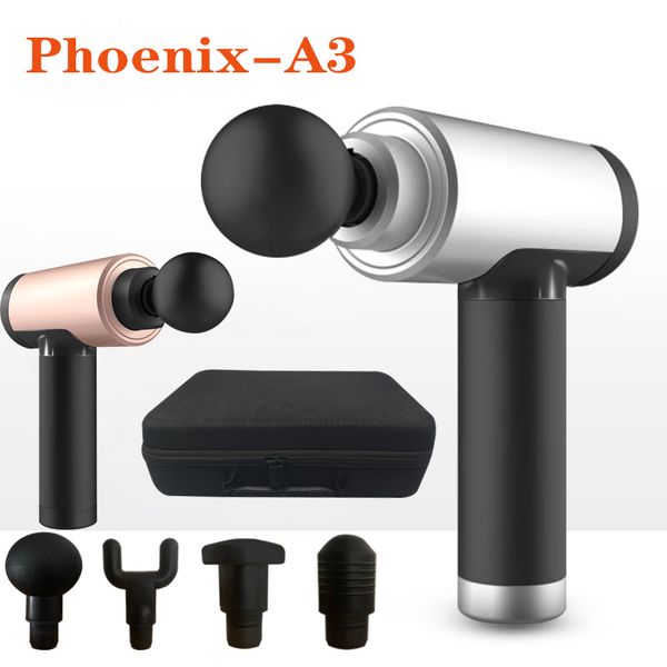 

phoenix massage gun a3 deep muscle relaxation fascia gun massager 4 modes 4 heads body massager noise reduction brushless motor
