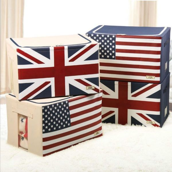 

large oxford cloth folding storage box foldable bins toys organizer with lids and handles storage basket laundry basket
