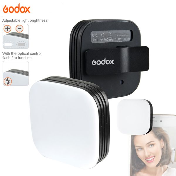 

godox ledm32 led light built-in lithium battery adjustable bright portable luxury mini selfie led light for smartphone 32 led
